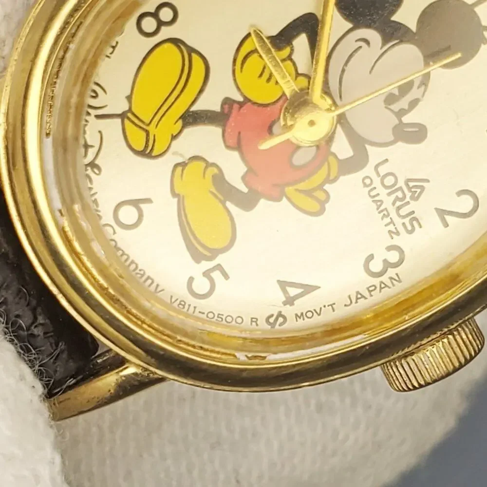 Disney X Lorus Vintage Gold-Toned Mickey Mouse Oval Watch